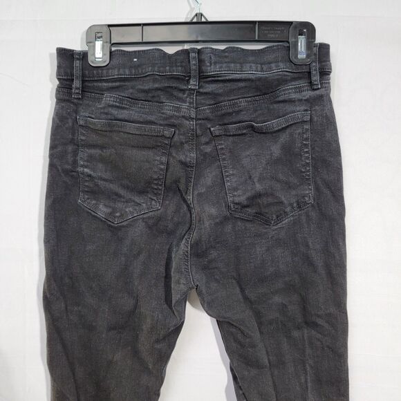 LOFT Black Cotton Mid Rise Skinny Jeans Loop Belt Front & Back Pockets Waist 28 - Picture 5 of 8